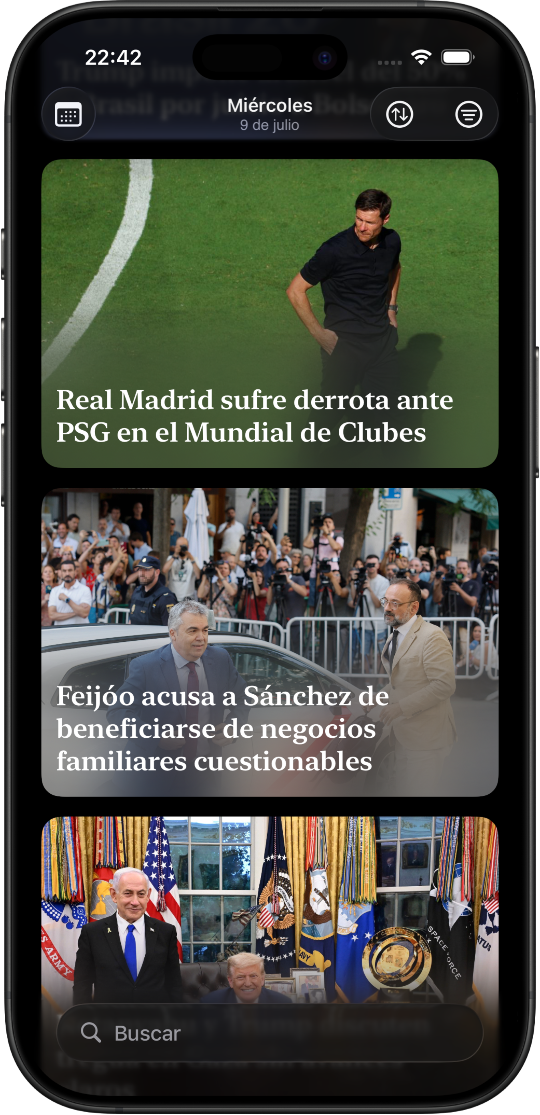 Neutral News main feed showing news articles